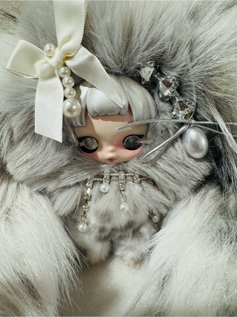 Custom Skullpanda Plush Bunny Bag Charm with Accessories - Picture 7 of 9